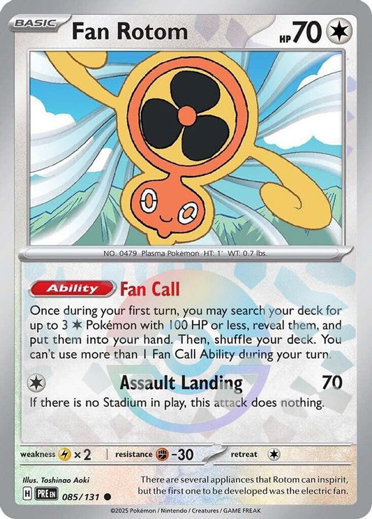 Fan Rotom (Poke Ball Pattern) 085/131 Common Prismatic Evolutions Holo NM/M