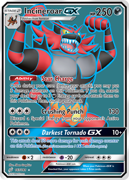 Incineroar GX 167/181 Ultra Rare Team Up NM/M