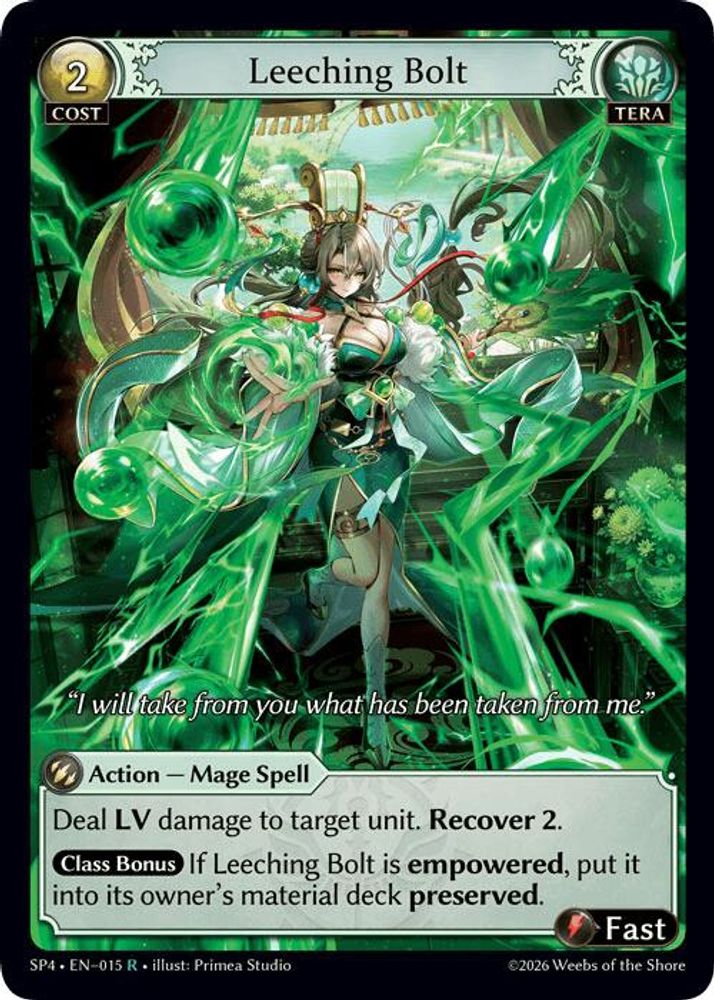 Leeching Bolt 015 Rare Supporter Pack 4 NM/M