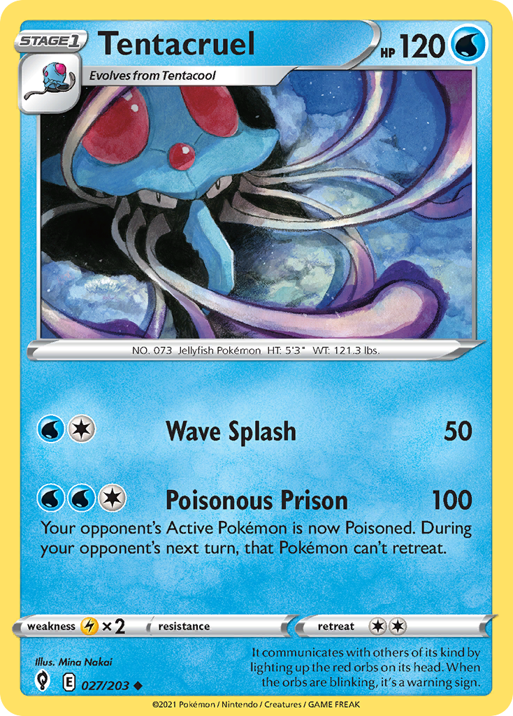 Tentacruel 027/203 Uncommon Reverse Holo Evolving Skies NM/LP
