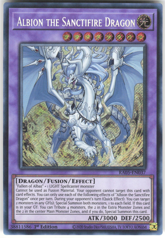 Albion the Sanctifire Dragon (Secret Rare) Secret Rare Rarity Collection 5 RA05-EN037 NM