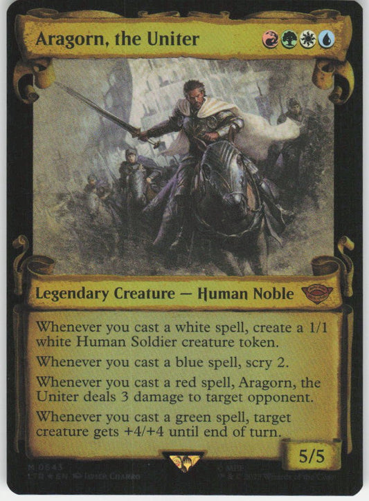 Aragorn, the Uniter (Showcase Scrolls Foil) M Universes Beyond: The Lord of the Rings: Tales of Middle-earth 643 NM
