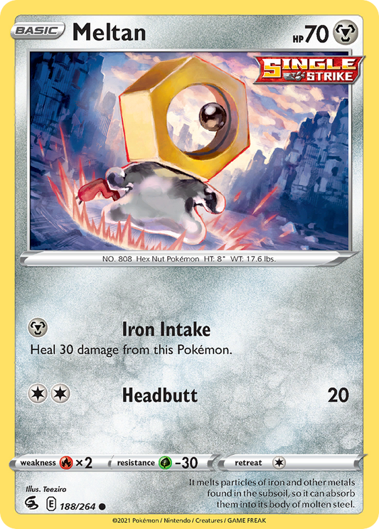 Meltan 188/264 Common Reverse Holo Fusion Strike NM/LP
