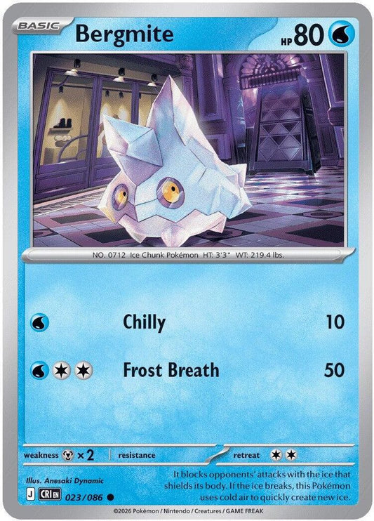 Bergmite 023/086 Common Reverse Holo Chaos Rising NM/M