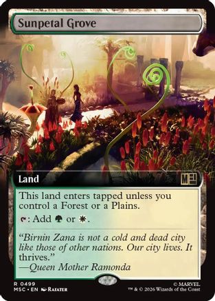 Sunpetal Grove (Extended Art) 499 Rare Commander: Marvel Super Heroes NM/M