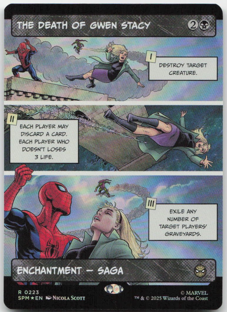 The Death of Gwen Stacy (Borderless) R Marvel's Spider-Man 223 NM