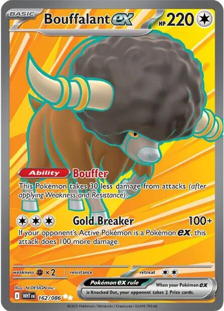 Bouffalant ex 162/086 Ultra Rare White Flare Holo NM/M