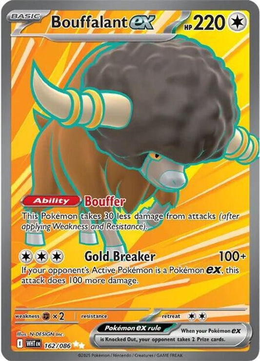 Bouffalant ex 162/086 Ultra Rare White Flare Holo NM/M