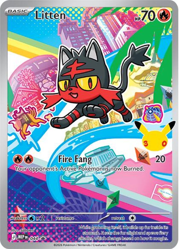 Litten 044 Promo ME: Mega Evolution Promo Holo NM/M