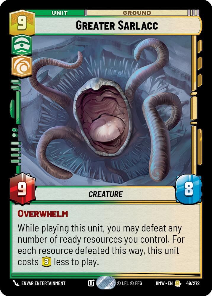 Greater Sarlacc 49/272 Rare Homeworlds NM/M