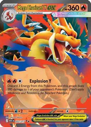 Mega Charizard Y ex 022/217 Double Rare Ascended Heroes NM/M