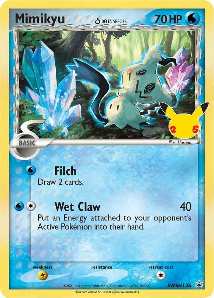 Mimikyu (Delta Species) SWSH136 Promo Sword & Shield Promo Holo NM/M