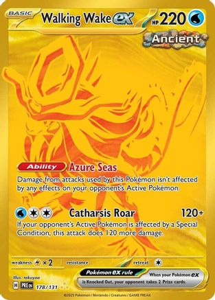 Walking Wake ex 178/131 Hyper Rare Prismatic Evolutions NM/M