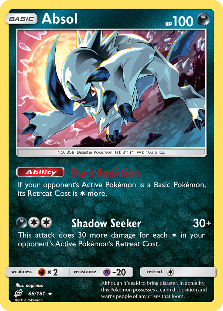 Absol 88/181 Rare Team Up Holo NM/LP