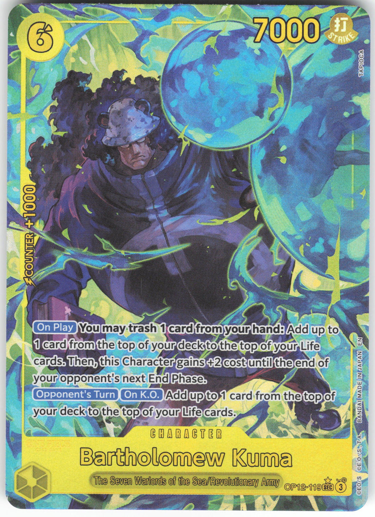 Bartholomew Kuma (Alternate Art) SEC Legacy of the Master OP12-119 NM ...