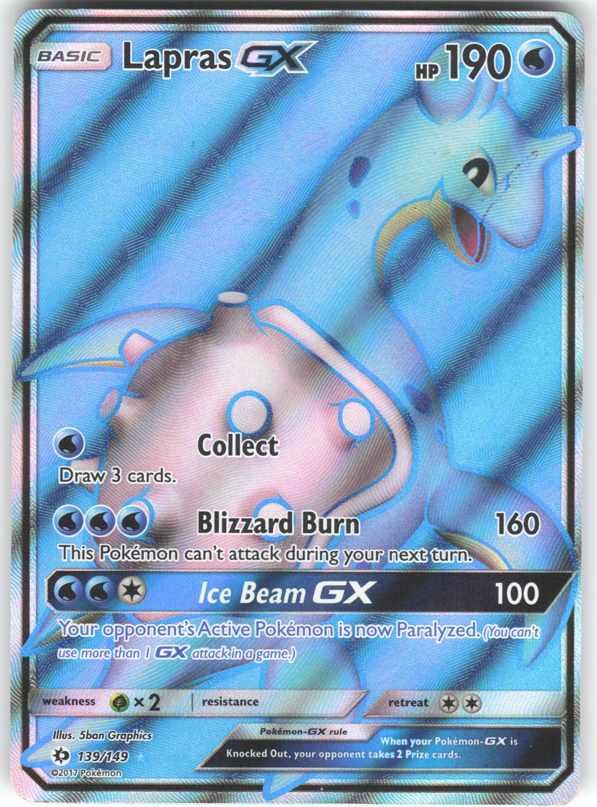 Lapras GX (Full Art) 139/149 Ultra Rare SM Base Set Holo LP