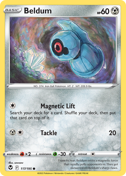 Beldum 117/195 Common Reverse Holo Silver Tempest NM/LP