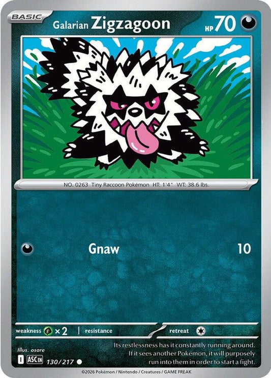 Galarian Zigzagoon 130/217 Common Ascended Heroes NM/M