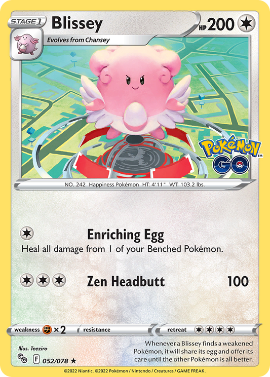 Blissey 052/078 Rare Pokemon GO Holo NM/LP