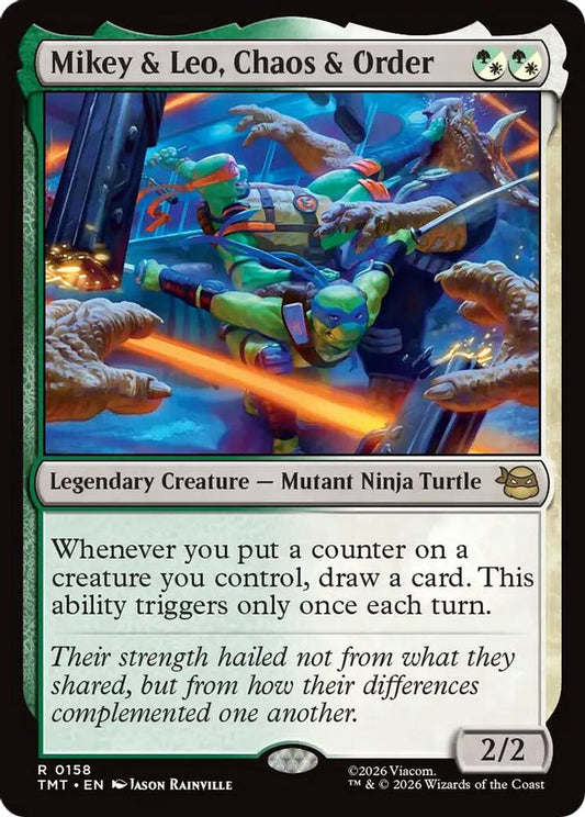 Mikey & Leo, Chaos & Order 0158 Foil Rare Teenage Mutant Ninja Turtles NM/M