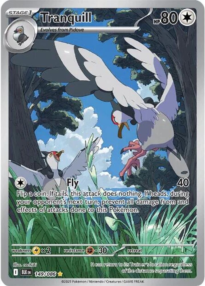 Tranquill 149/086 Illustration Rare Black Bolt Holo NM/M