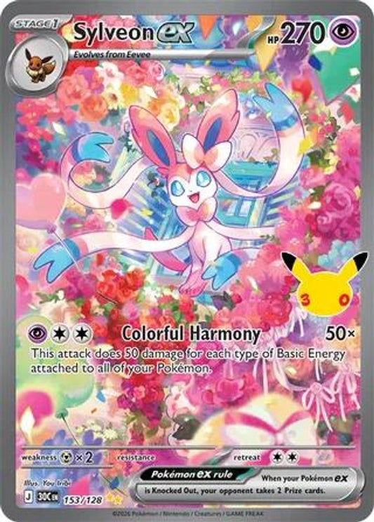 Sylveon ex 153/128 Special Illustration Rare ME: 30th Celebration NM/M