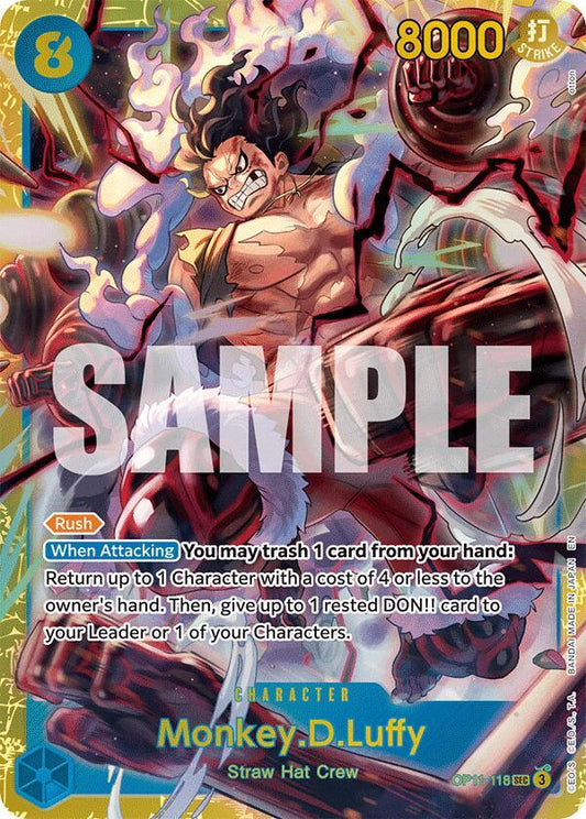 Monkey.D.Luffy (118) OP11-118 Secret Rare A Fist of Divine Speed NM/M