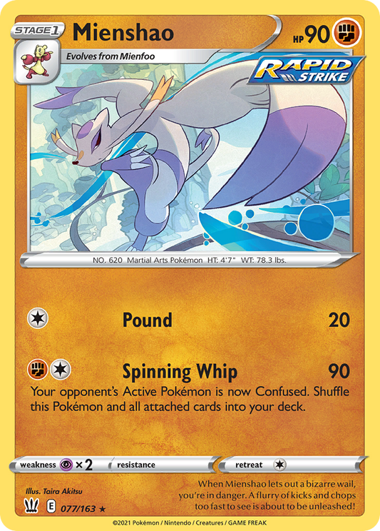 Mienshao 077/163 Rare Reverse Holo Battle Styles NM/LP