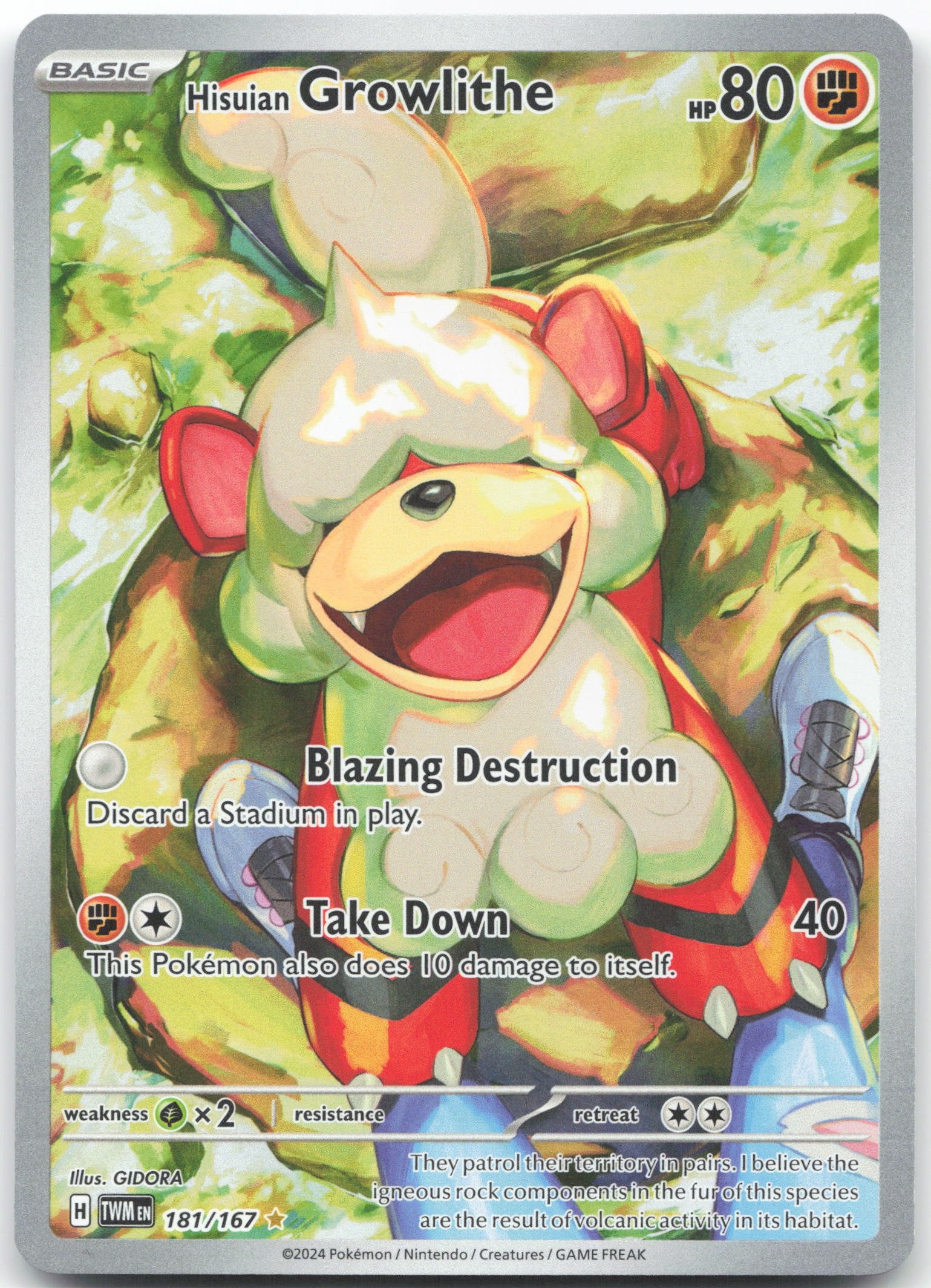 Hisuian Growlithe - Illustration Rare SV06: Twilight Masquerade 181/167 NM