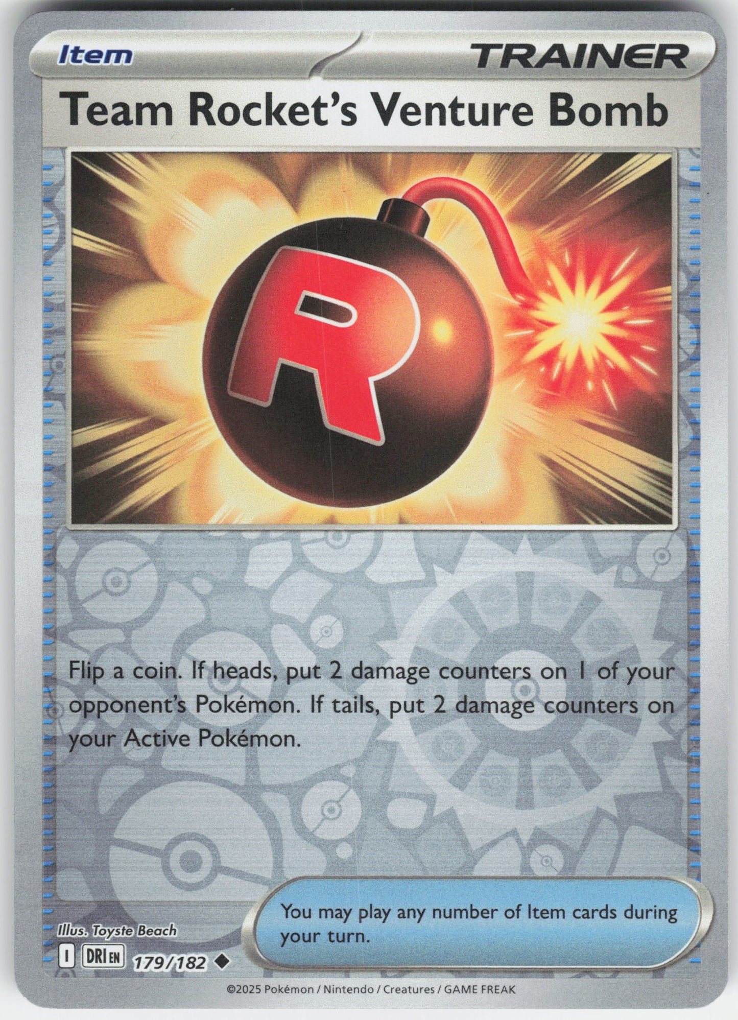Team Rocket's Venture Bomb Uncommon SV10: Destined Rivals 179/182 NM Rev Holo