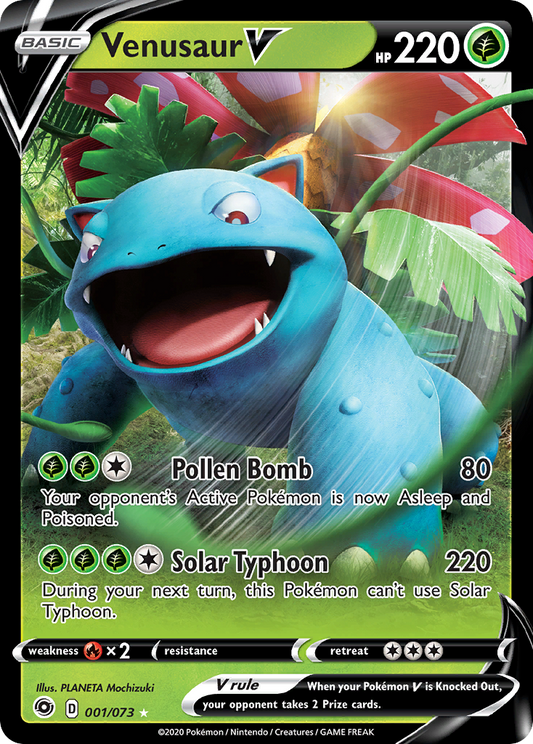 Venusaur V 001/073 V Rare Champion's Path Holo NM/M