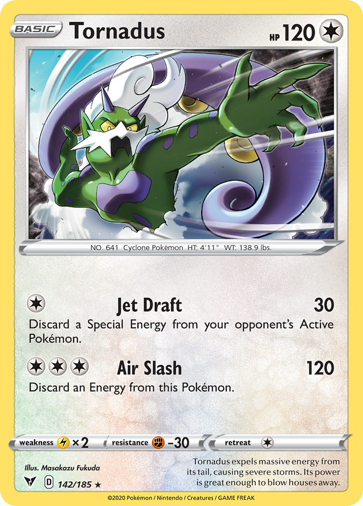 Tornadus 142/185 Rare Reverse Holo Vivid Voltage NM/LP