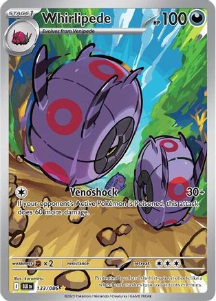 Whirlipede 133/086 Illustration Rare Black Bolt Holo NM/M
