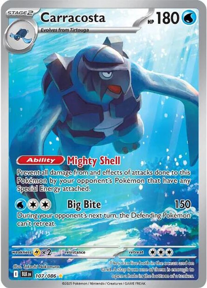 Carracosta 107/086 Illustration Rare Black Bolt Holo NM/M