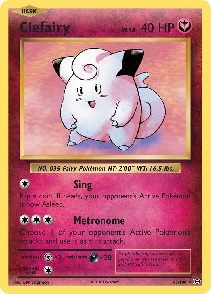 Clefairy 63/108 Rare Evolutions Holo NM/LP