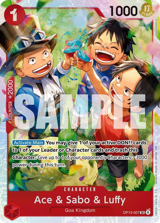 Ace & Sabo & Luffy OP13-007 Super Rare Carrying On His Will NM/M