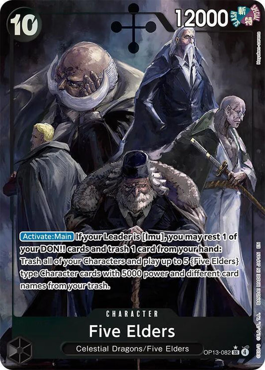Five Elders (Alternate Art) OP13-082 Super Rare Carrying On His Will NM/M