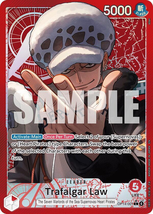 Trafalgar Law (Alternate Art) OP14-001 Leader The Azure Sea's Seven NM/M