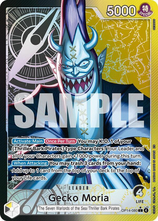 Gecko Moria (Alternate Art) OP14-080 Leader The Azure Sea's Seven NM/M