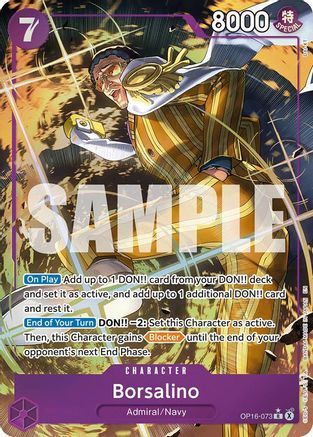 Borsalino (Alternate Art) OP16-073 Rare The Time of Battle NM/M