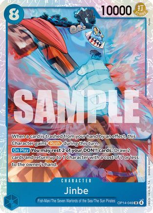 Jinbe OP14-049 Super Rare The Azure Sea's Seven NM/M