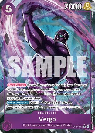 Vergo (Alternate Art) OP14-061 Rare The Azure Sea's Seven NM/M