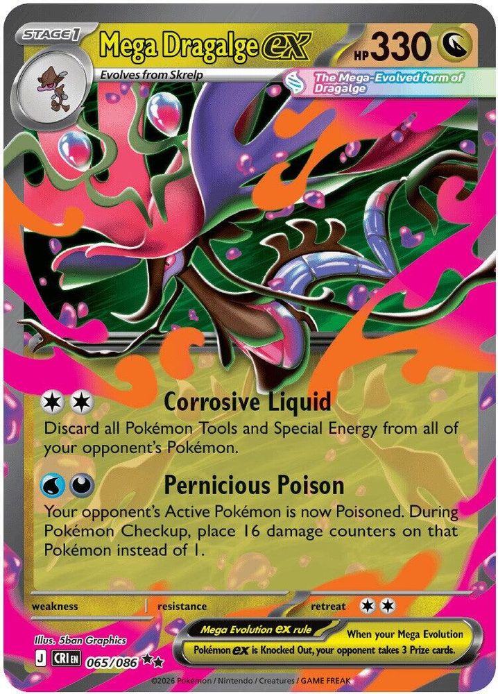 Mega Dragalge ex 065/086 Double Rare Chaos Rising Holo NM/M