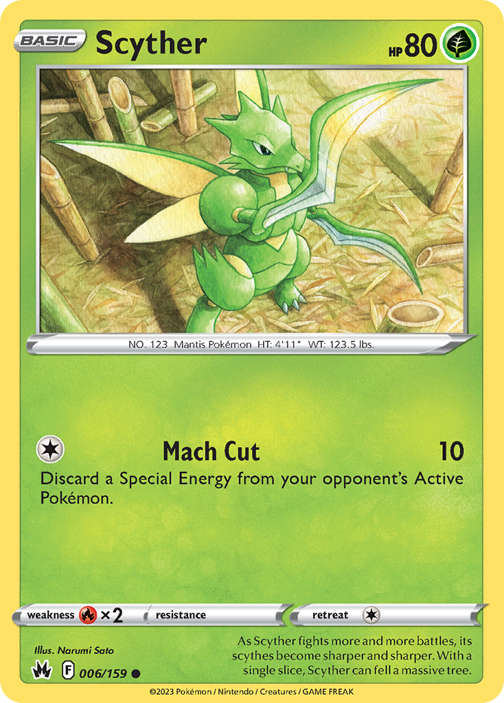 Scyther 006/159 Common Crown Zenith NM/LP