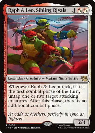 Raph & Leo, Sibling Rivals 0166 Rare Teenage Mutant Ninja Turtles Foil NM/M