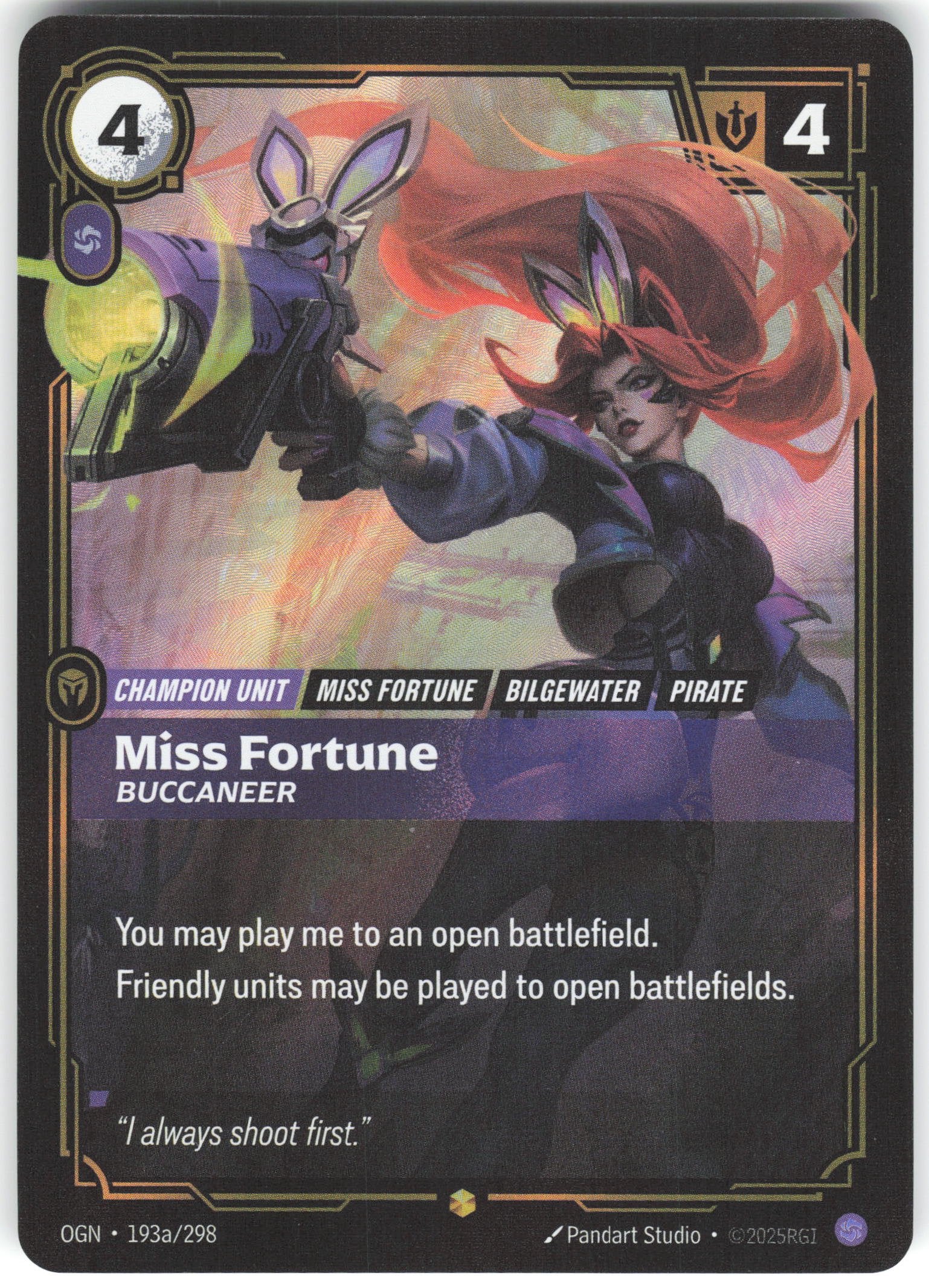 Miss Fortune - Buccaneer (Alternate Art) Showcase Origins 193a/298 NM