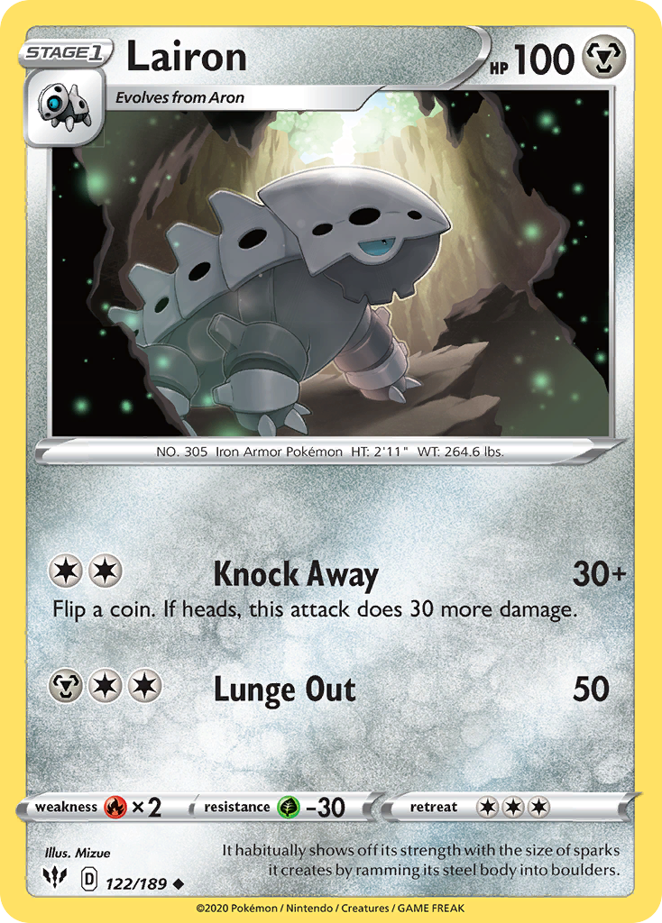 Lairon 122/189 Uncommon Reverse Holo Darkness Ablaze NM/LP