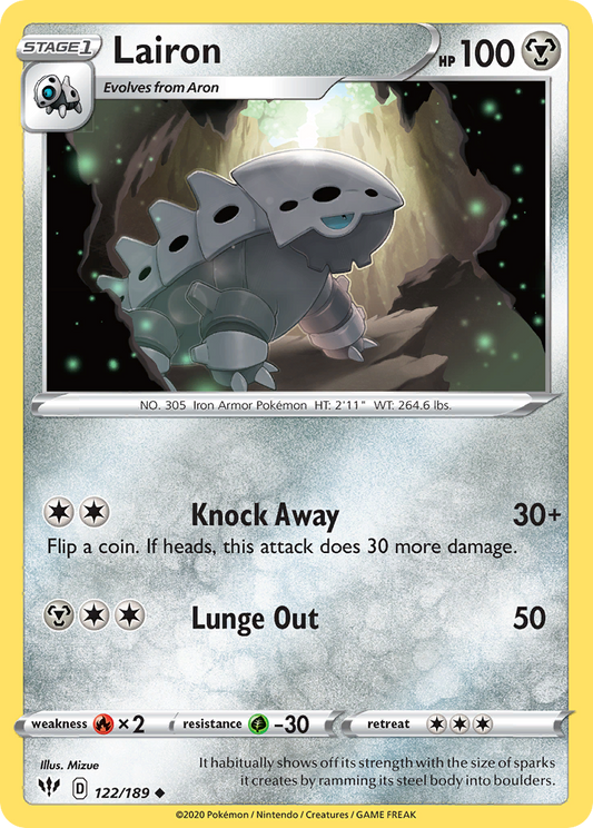Lairon 122/189 Uncommon Reverse Holo Darkness Ablaze NM/LP