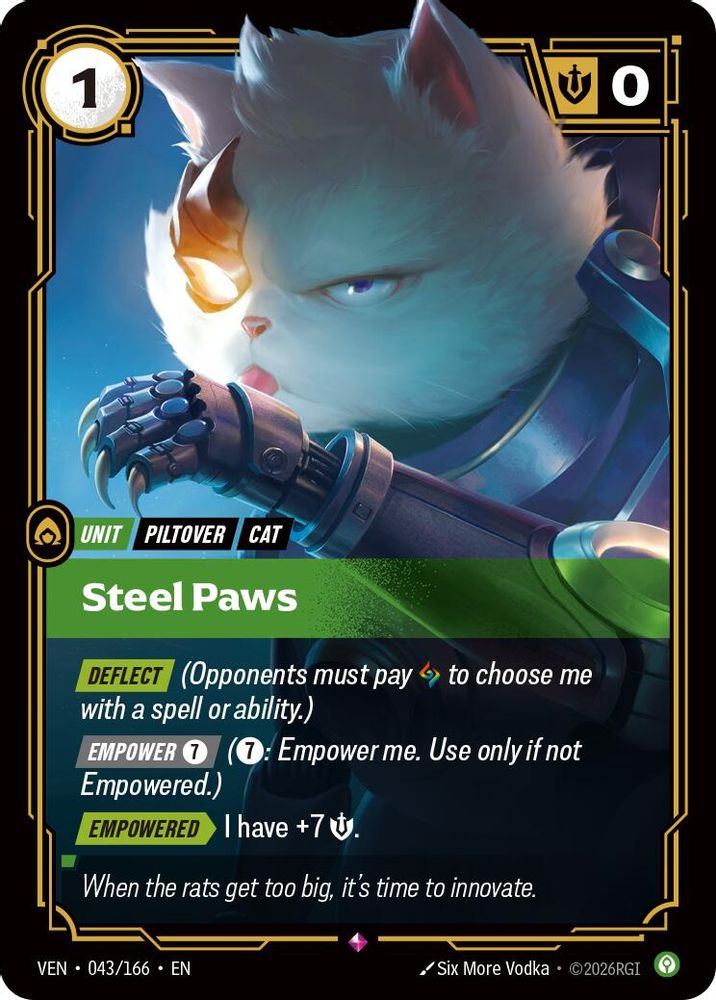 Steel Paws 043/166 Rare Vendetta NM/M