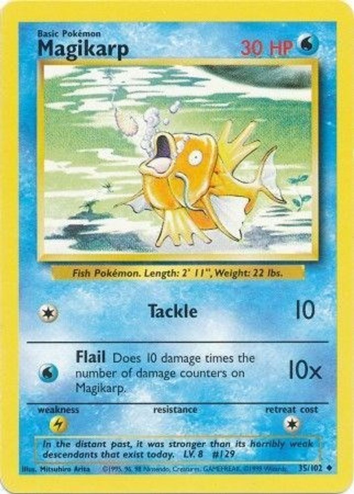 Magikarp 35/102 Uncommon Base Set Unlimited NM/M